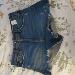 Size 29/8- Abercrombie & Fitch high rise mom shorts- darker denim 10.5 high rise